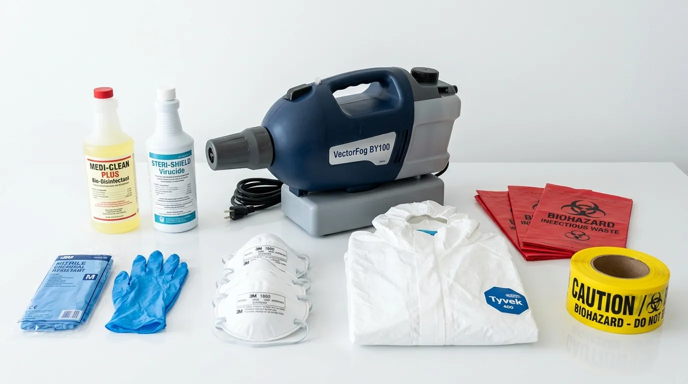 Professional biohazard remediation crew working in Alliance