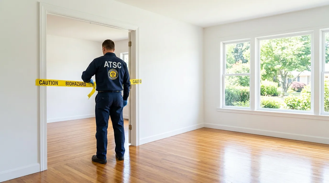 Certified biohazard cleanup crew performing Decomposition Cleanup in Alliance